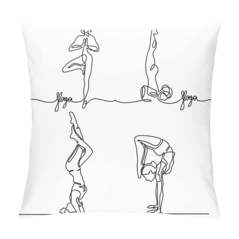 Personality  Set Woman Doing Exercise In Yoga Pose Pillow Covers