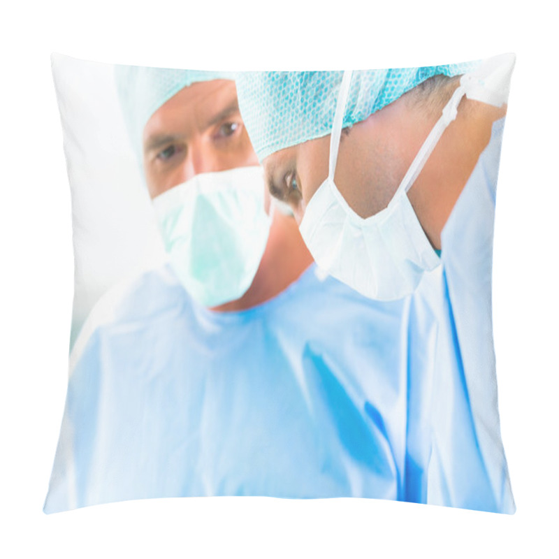 Personality  Surgeons Or Doctors In Operating Room Of Hospital Pillow Covers