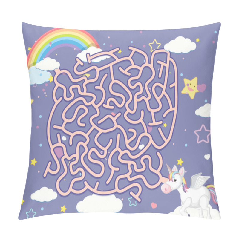 Personality  An Unicorn Maze Puzzle Games Illustration Pillow Covers