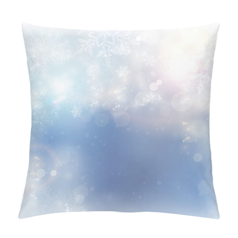 Personality  Blue White Winter Christmas Snowflake Background Pillow Covers