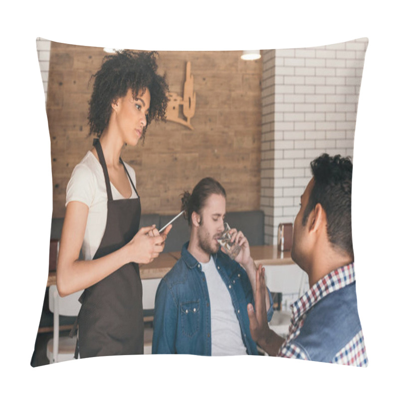 Personality  Waitress Taking Orders From Clients Pillow Covers