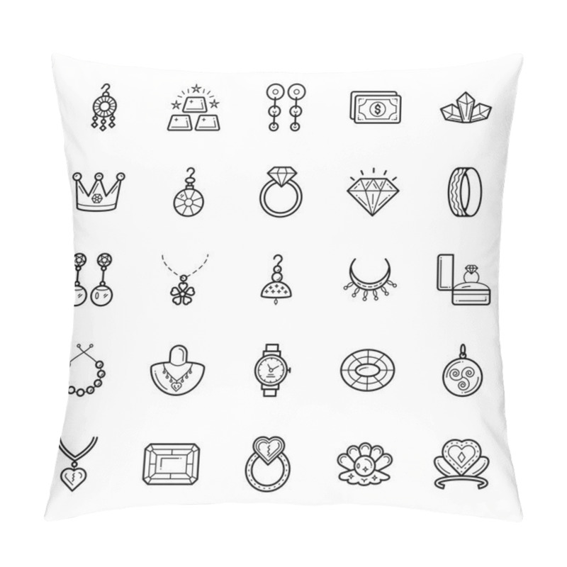 Personality  Jewelry Line Icons Pack  Pillow Covers