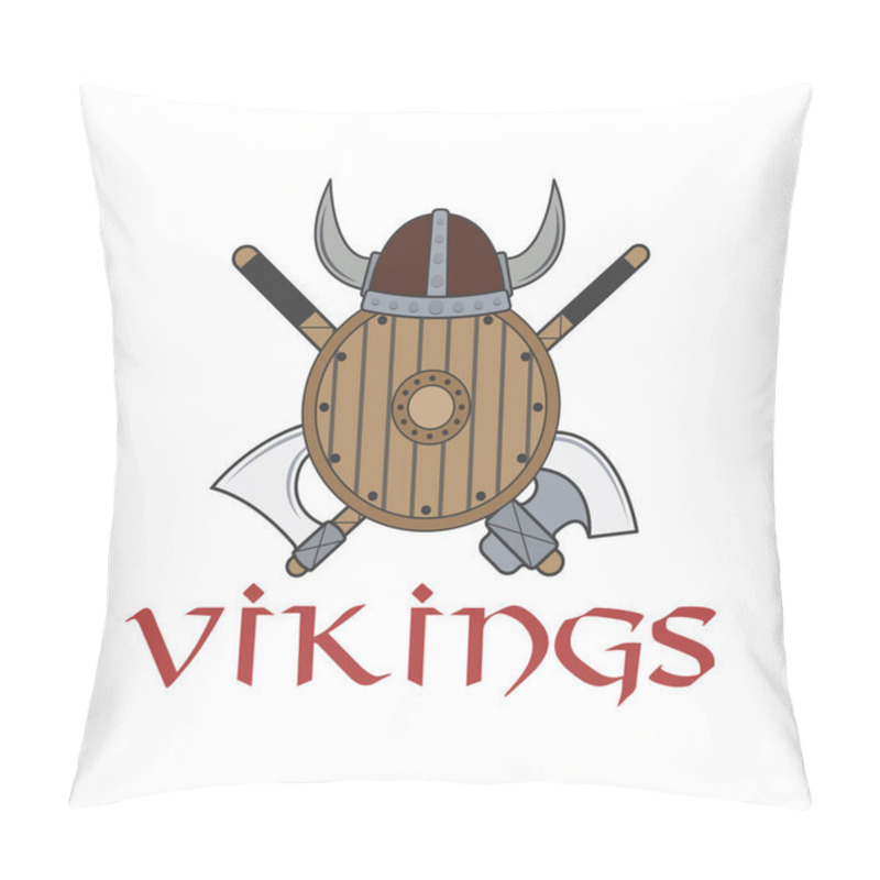 Personality  Vikings Isolated Vector Label , Labels, Badges, Logos , And Designed Elements Pillow Covers