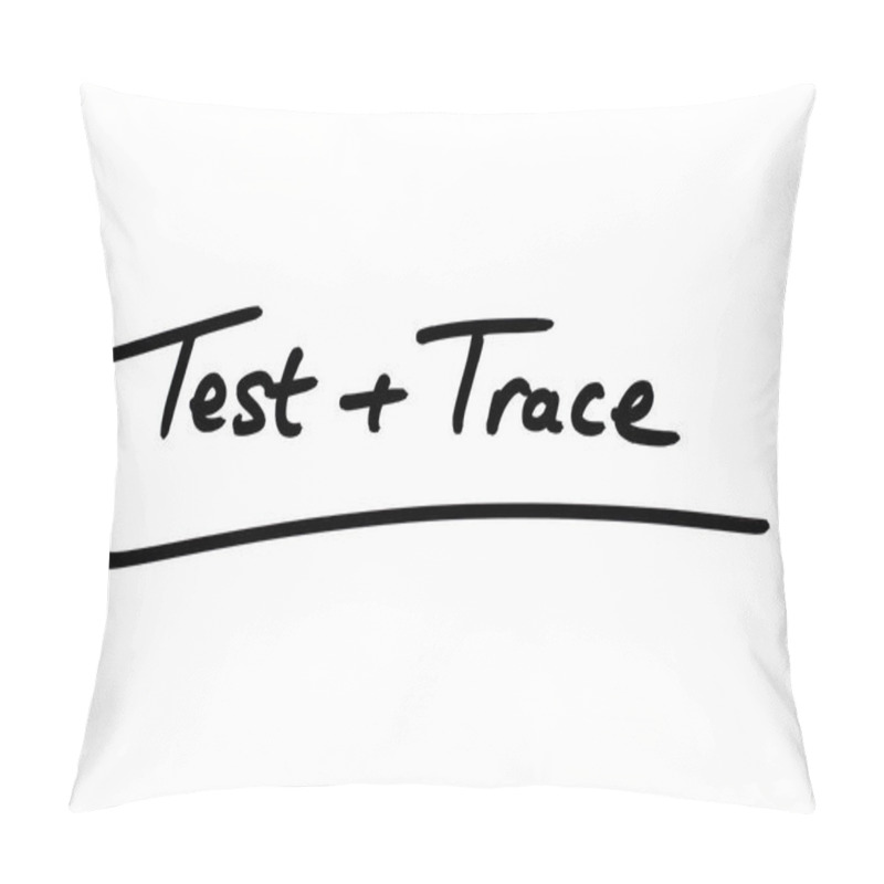 Personality  Test And Trace Handwritten On A White Background. Pillow Covers