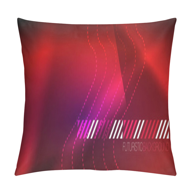 Personality  Glowing Neon Abstract Lines, Techno Futuristic Template Pillow Covers