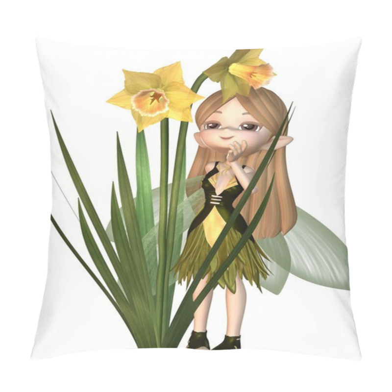 Personality  Cute Toon Daffodil Fairy, Standing Pillow Covers