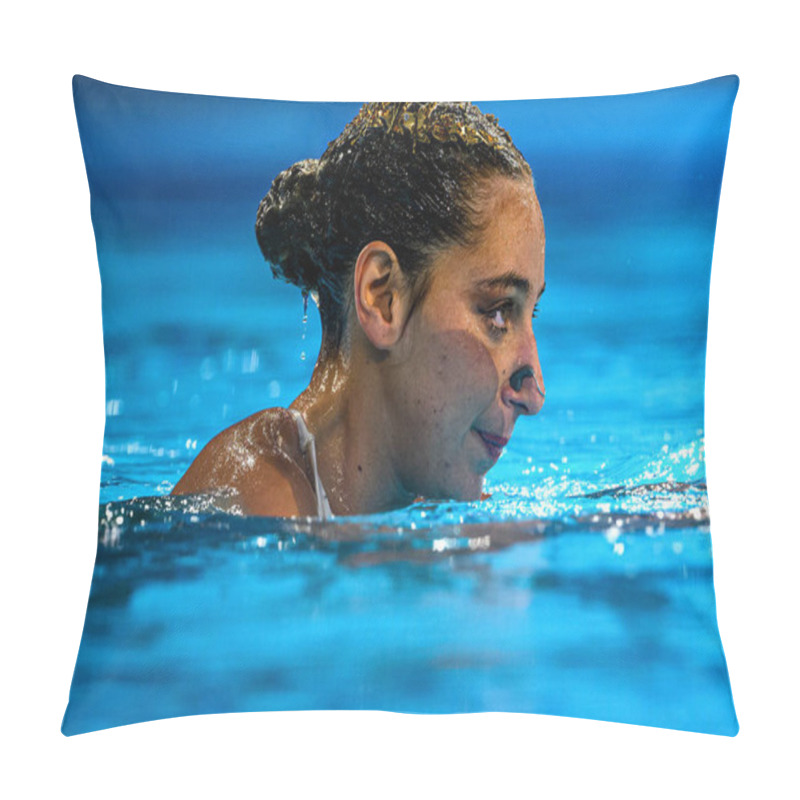 Personality  PARIS, FRANCE - 9 AUGUST, 2024: BARSOUM Nadine, HIEKAL Hana, The Artistic Swimming, Duet, Technical Routine, Artistic Swimming, Duet, Technical Routine, The Paris 2024 Olympic Games At Aquatics Centre Pillow Covers