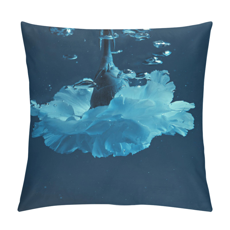 Personality  Close Up View Of Carnation Flower With Bubbles In Water Pillow Covers