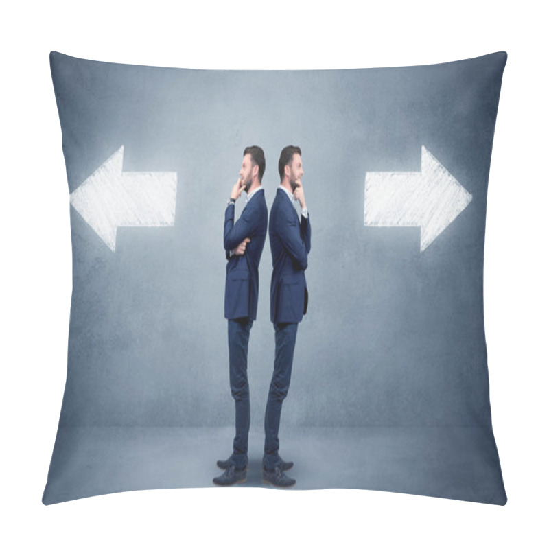 Personality  Businessman With Two Choices Pillow Covers