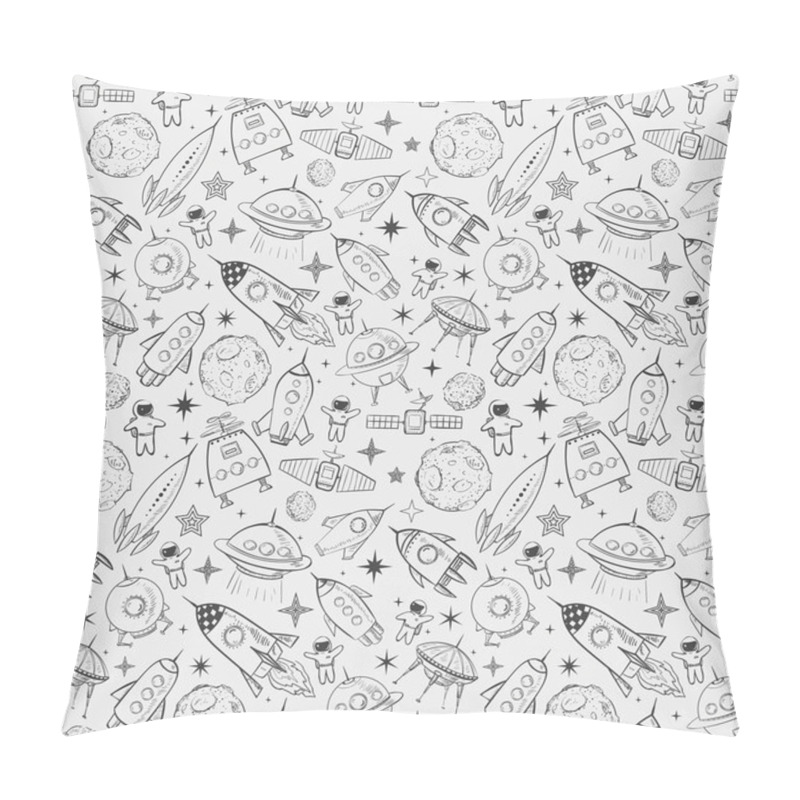 Personality  Seamless Background With Space Elements Pillow Covers