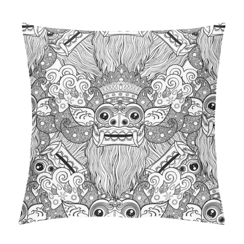 Personality  Pattern Made Of Barong - Traditional Ritual Balinese Masks.  Pillow Covers