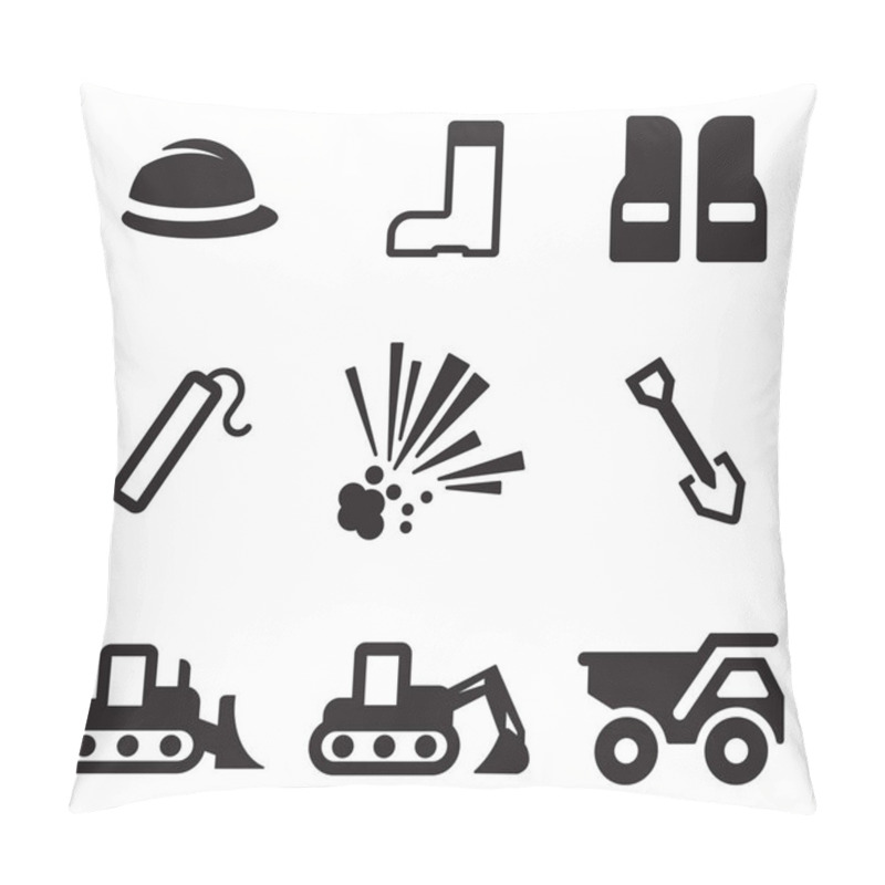 Personality  Quarry Icons Black & White Pillow Covers