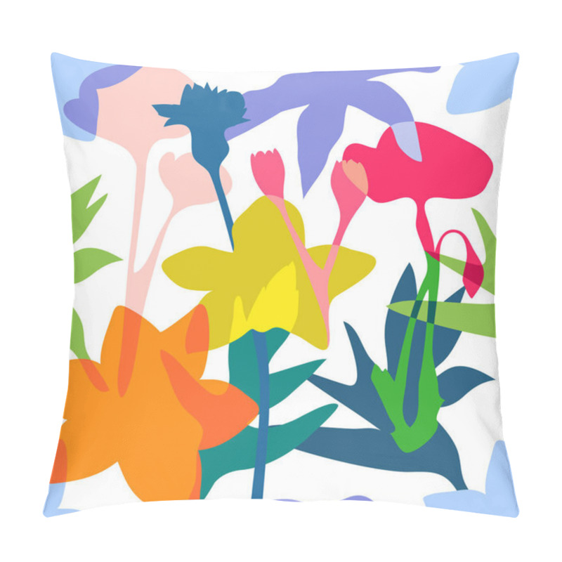 Personality  Seamless Vector Pattern With Leaves And Flowers. Pillow Covers