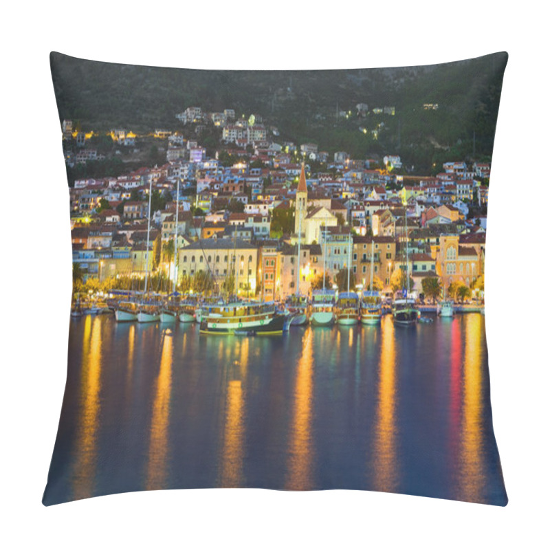 Personality  Town Makarska In Croatia At Night Pillow Covers