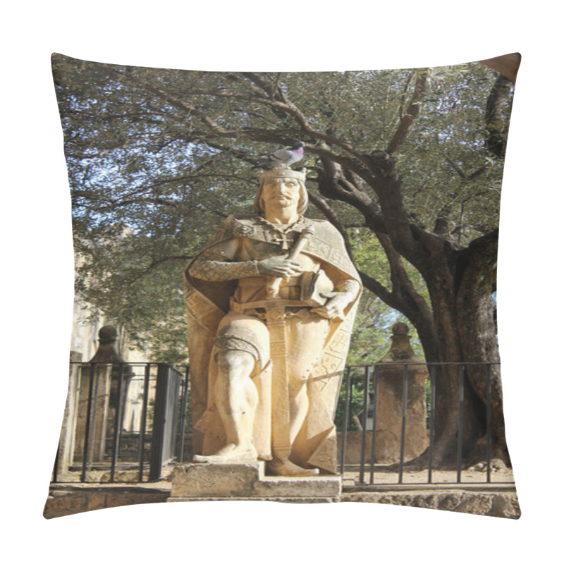 Personality  Statue Of King Alfonso XI In The Alcazar Of Cordoba Pillow Covers