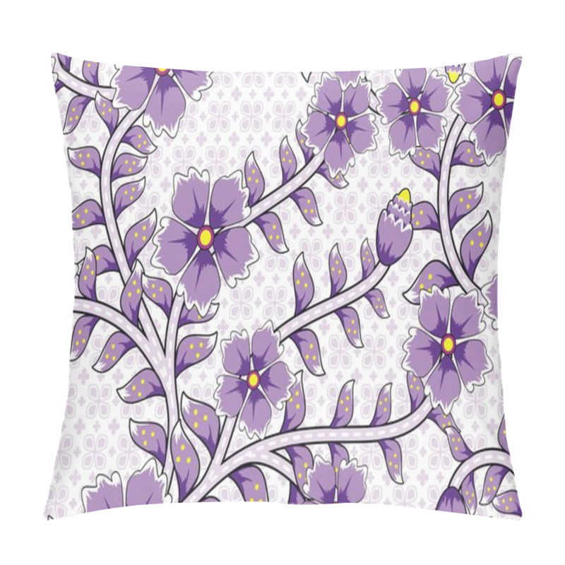 Personality  Seamless Pattern With Floral Vector Illustration, Tropical Batik Pillow Covers