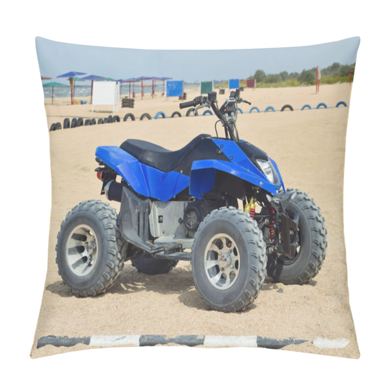 Personality  Small ATV Rentals. Rental Services On The Beach By The Sea Pillow Covers