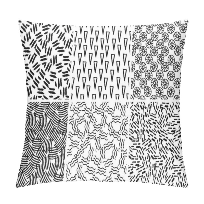 Personality  Hand Drawn Seamless Pattern Made With Ink Pillow Covers