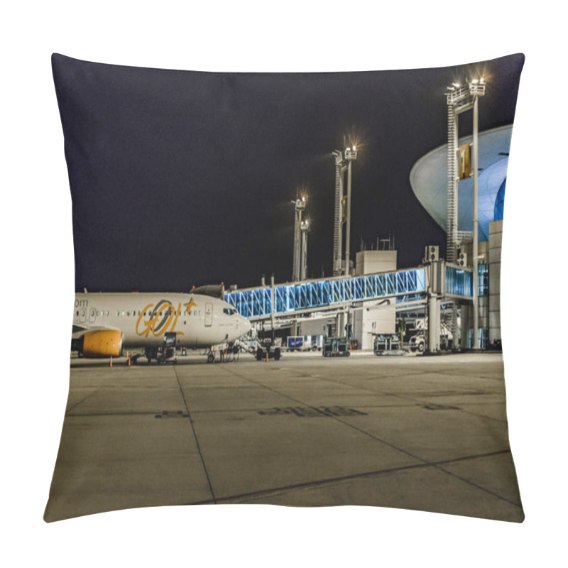 Personality  Montevideo Airport Facade Night Scene Pillow Covers