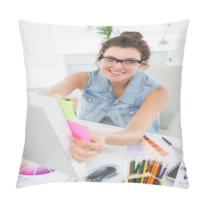 Personality  Smiling Designer Using Colour Wheel Pillow Covers