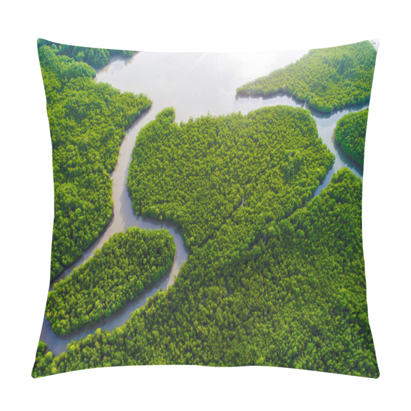 Personality  Green Deep Mangrove Forest Sea Bay Morning Sunrise Eco Nature Sy Pillow Covers