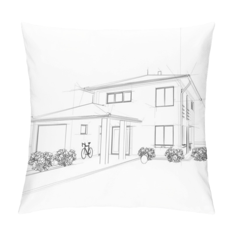 Personality  Illustation Of A House. Pillow Covers