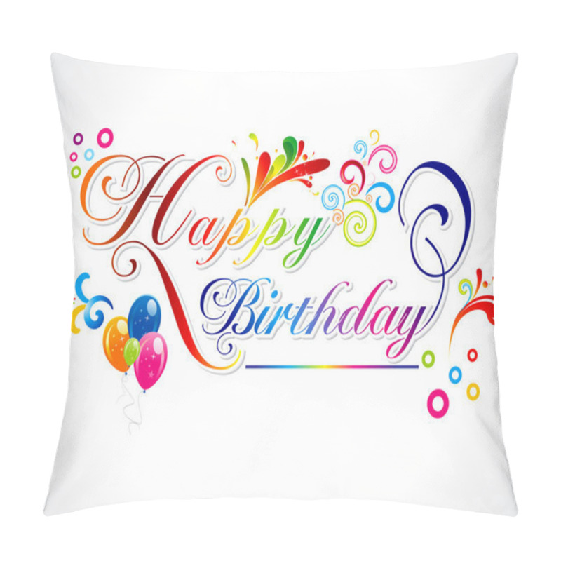 Personality  Abstract Happy Birthday Card Pillow Covers