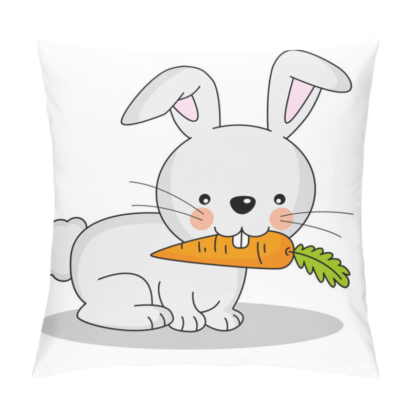 Personality  Cute Rabbit Eating A Carrot Pillow Covers