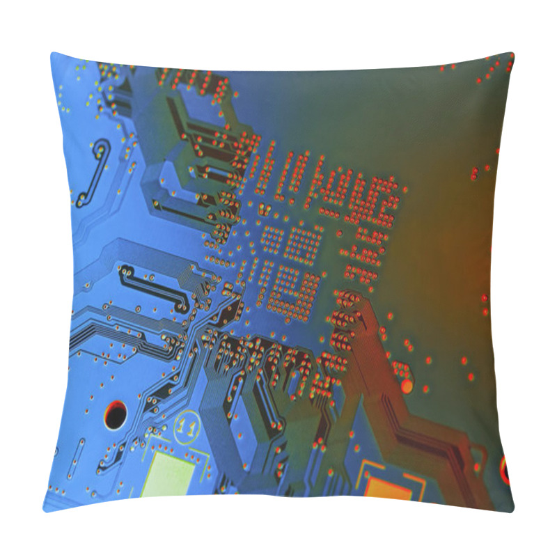 Personality  Electronic Circuit Board Close Up. Background Can Use The Internet, Print Advertising And Design Pillow Covers