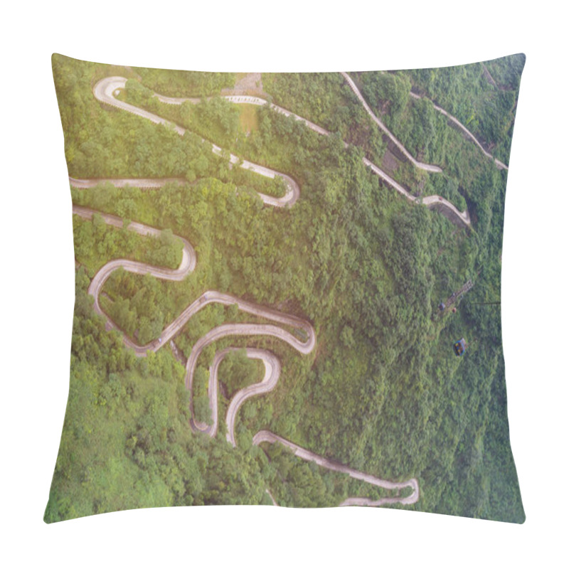 Personality  Cable Car With Winding And Curves Road In  Tianmen Mountain Zhan Pillow Covers