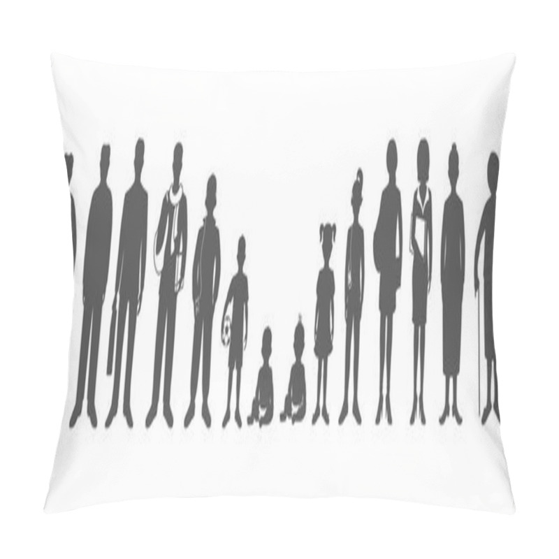 Personality  Generation Of Men And Woman From Infants To Seniors, Illustration Pillow Covers