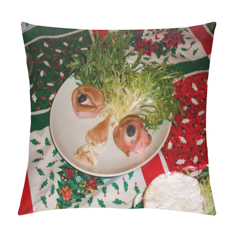 Personality  Funny Human Face Made Of Vegetables And Herbs Pillow Covers