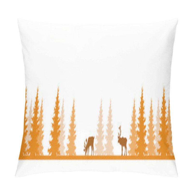 Personality  Reindeers In The Forest In The Fall Pillow Covers