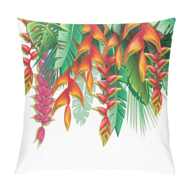 Personality  Tropical Plants And Heliconia Flowers Pillow Covers