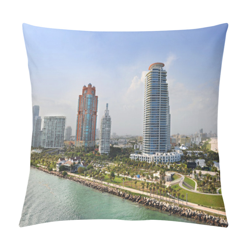 Personality  Aerial View Of South Miami Beach Pillow Covers