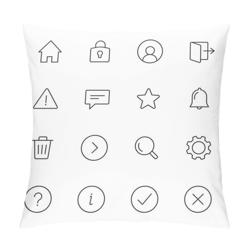 Personality  Basic Interface Icons Pillow Covers