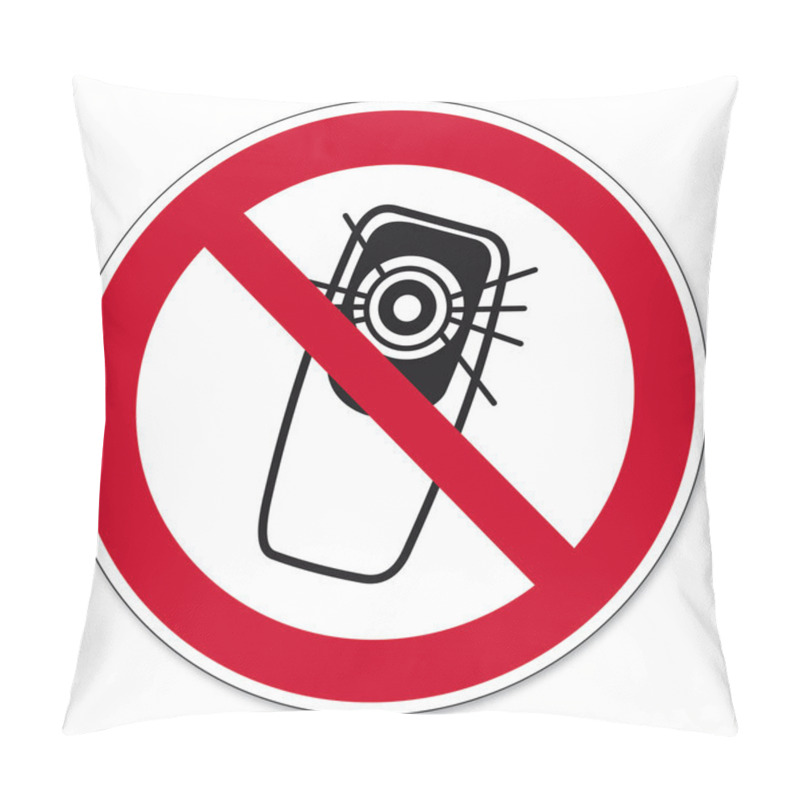 Personality  Prohibition Signs BGV Icon Pictogram Camera Phone Use Prohibited Smartphone Pillow Covers