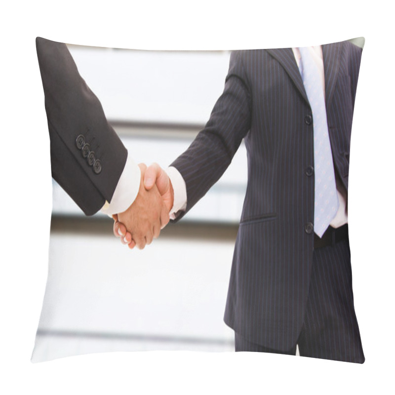 Personality  Handshake Isolated On Business Environment. Pillow Covers