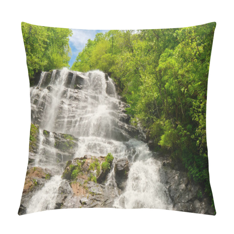 Personality  Amicalola Falls Waterfall Shot At Slow Shutter Speed In Spring Pillow Covers