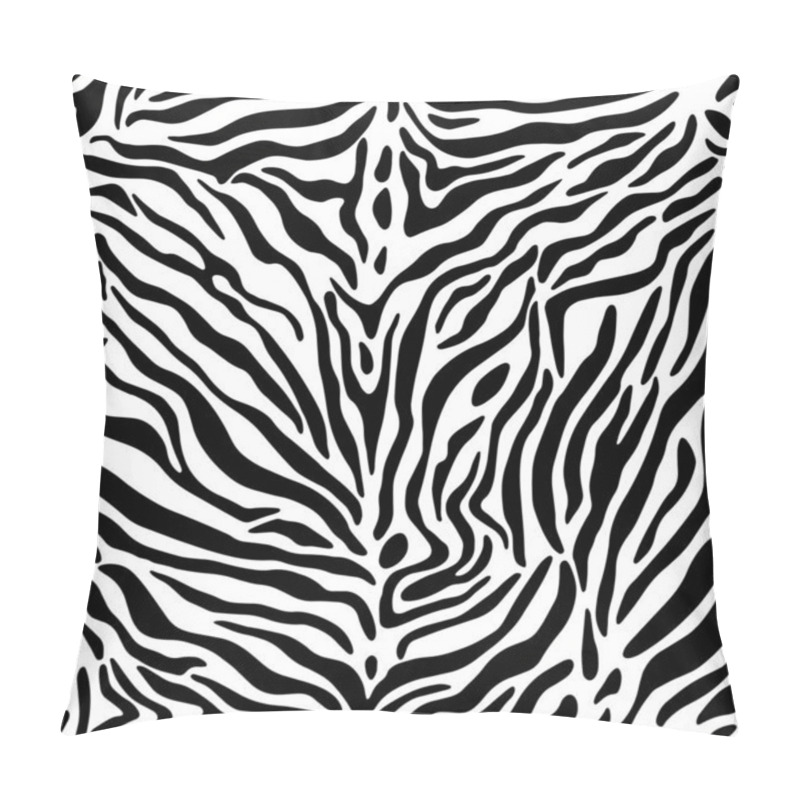 Personality  Full Seamless Wallpaper For Zebra And Tiger Stripes Animal Skin Pattern. Black And White Design For Textile Fabric Printing. Fashionable And Home Design Fit. Pillow Covers