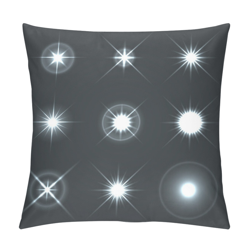 Personality  Light Glow Flare Stars Effect Set 2. Pillow Covers