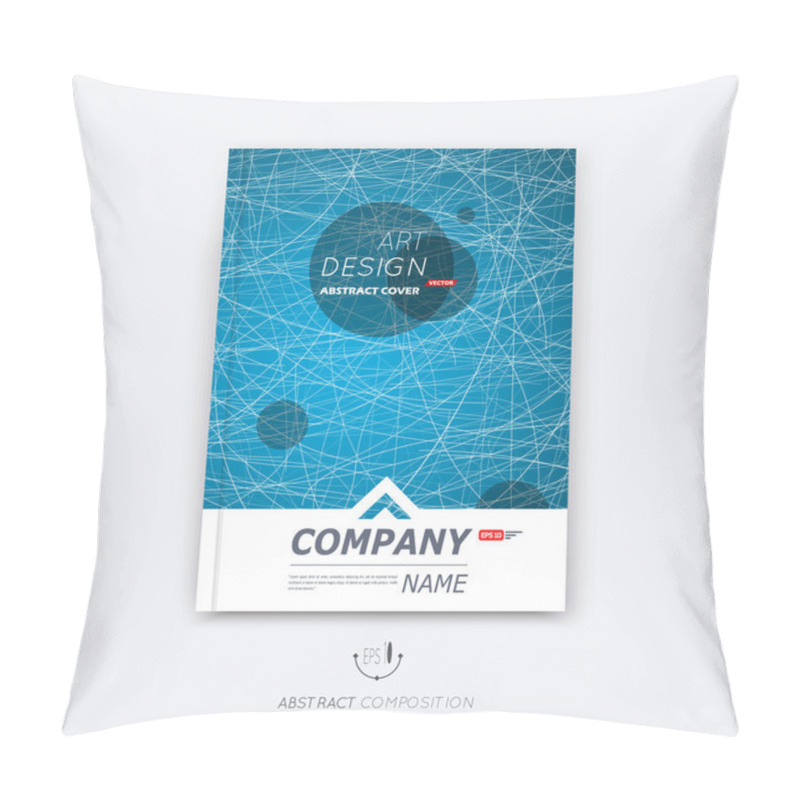 Personality  Abstract Composition, Blue Web Font Texture, Black Round Text Frame Section, White Curve Line Construction, Brochure Title Sheet, Creative Round Figure Icon, Commercial Offer, Banner Form, Flyer Fiber Pillow Covers