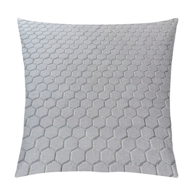 Personality  Abstract Background Of Hexagonal Concrete Tile In A Park Pillow Covers