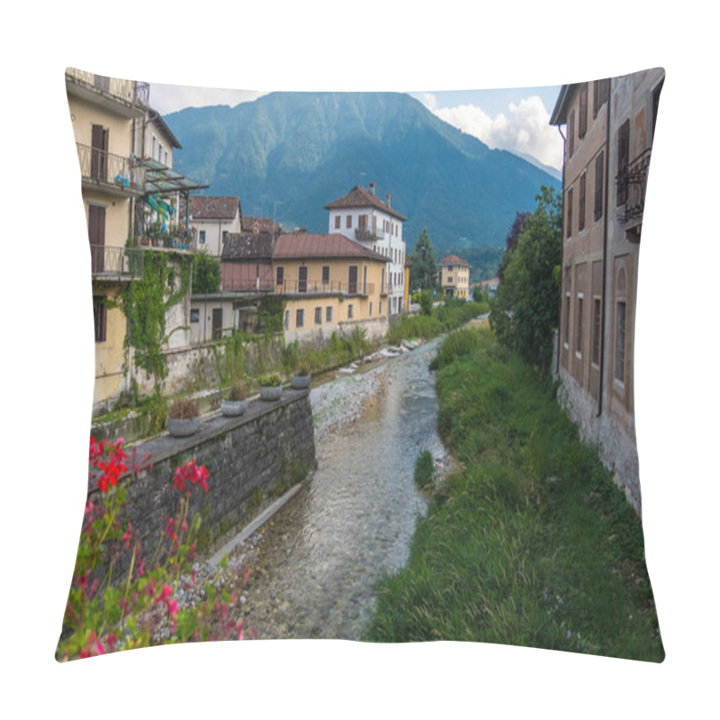 Personality  Feltre, Italy - August 11, 2019: Street View Of The Feltre Town In The Province Of Belluno In Veneto, Northern Italy Pillow Covers