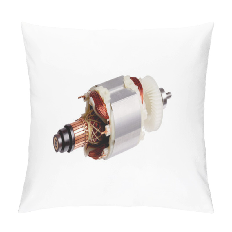 Personality  Small Electric Motor On White Background Pillow Covers