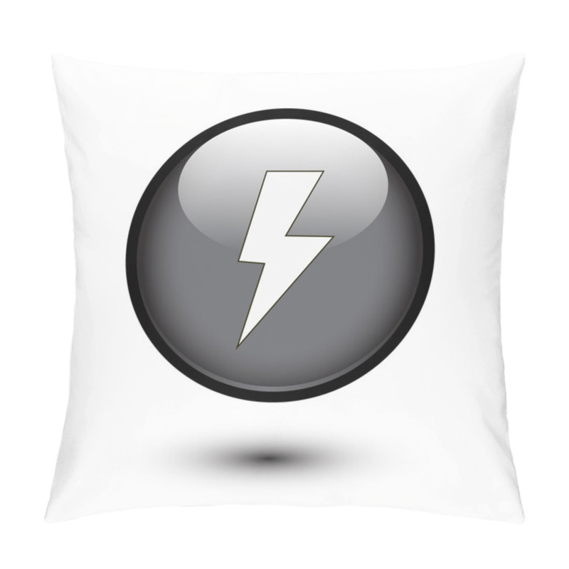 Personality  Lightning Bolt Icon On Black Pillow Covers