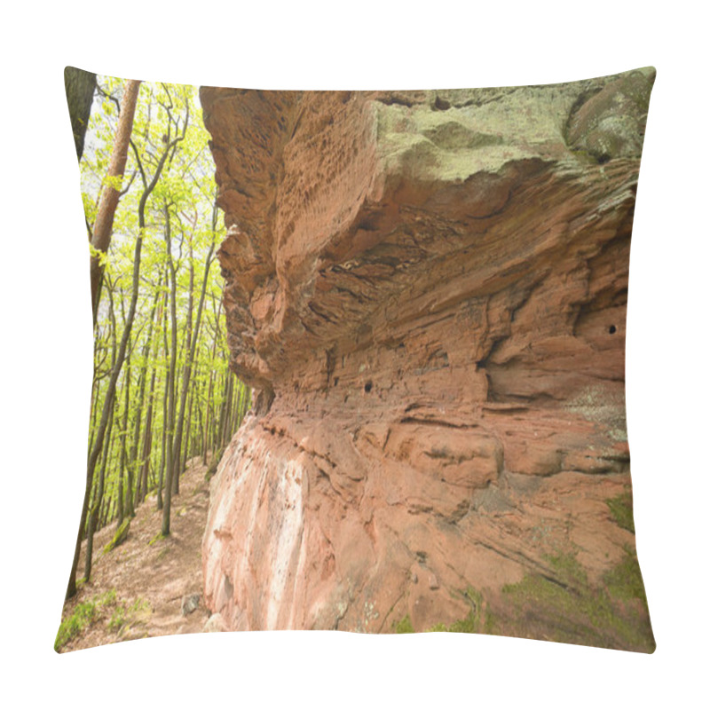 Personality  Red Sandstone Rocks On The Tour To The Geiersteine Near The Small Village Of Lug In May, Germany, Rhineland-palatinate Pillow Covers