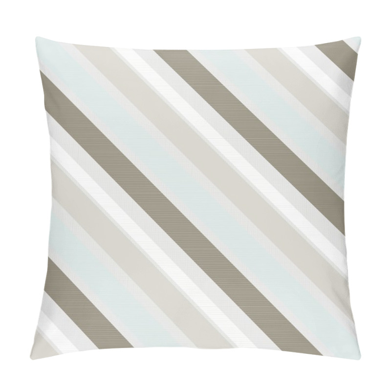 Personality  Delicate Blue Brown Beige White Thin Stripes Geometric Elements On Beige Background Seamless Pattern Pillow Covers