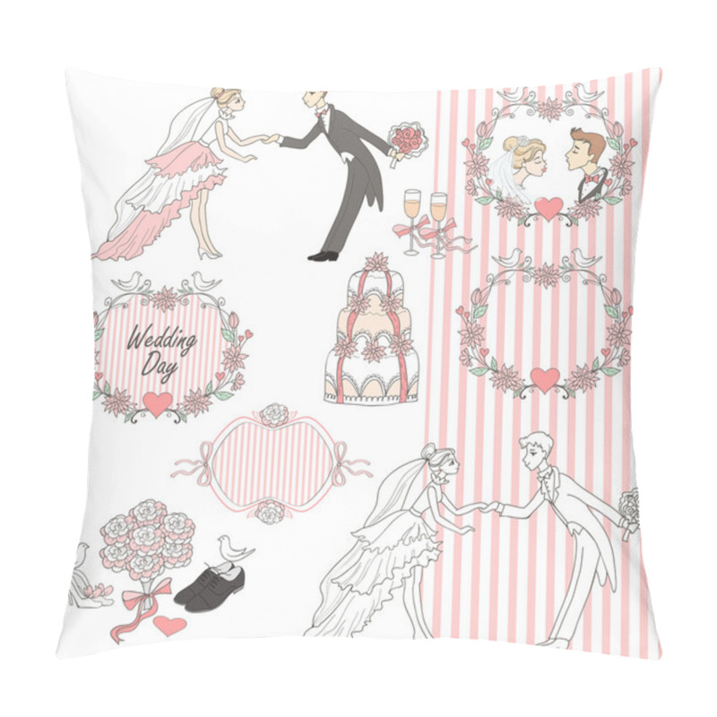 Personality  Wedding Graphic Set, Scrapbook Design Elements Pillow Covers