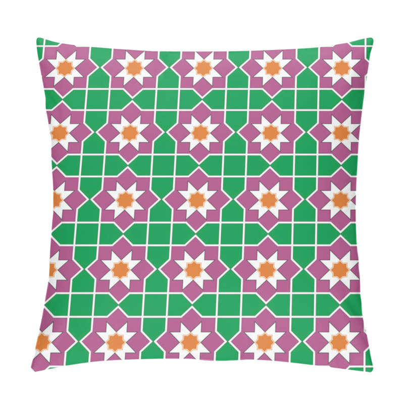 Personality  Seamless Traditional Floral Vector Islamic Ornament - Girih Pillow Covers